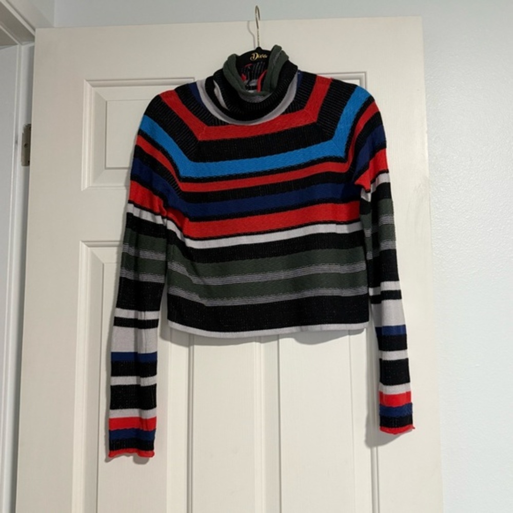 Free People Multicolor Striped Turtleneck Sweater
